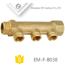 EM-F-B038 Thread brass 3-way manifold pipe